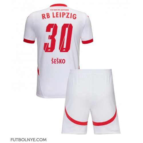 Camiseta RB Leipzig Benjamin Sesko #30 Primera Equipación para niños 2024-25 manga corta (+ pantalones cortos)